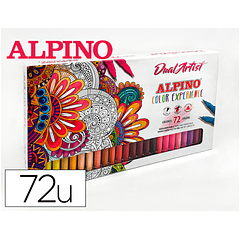 Marcador alpino dual artist dupla ponta color experience estojo de 72 unidades cores sortidas