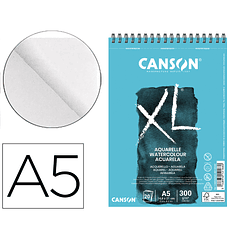 Bloco de desenho aguarela canson xl aquarelle grano fino din a6 microperfurado espiral 14,8x21 cm 20 folhas 300 gr