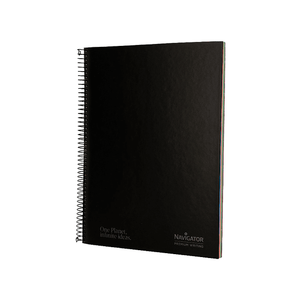 Caderno espiral navigator a4 micro capa forrada 120 f 80 gr pautado 5 bandas 4 furos cor preto 3