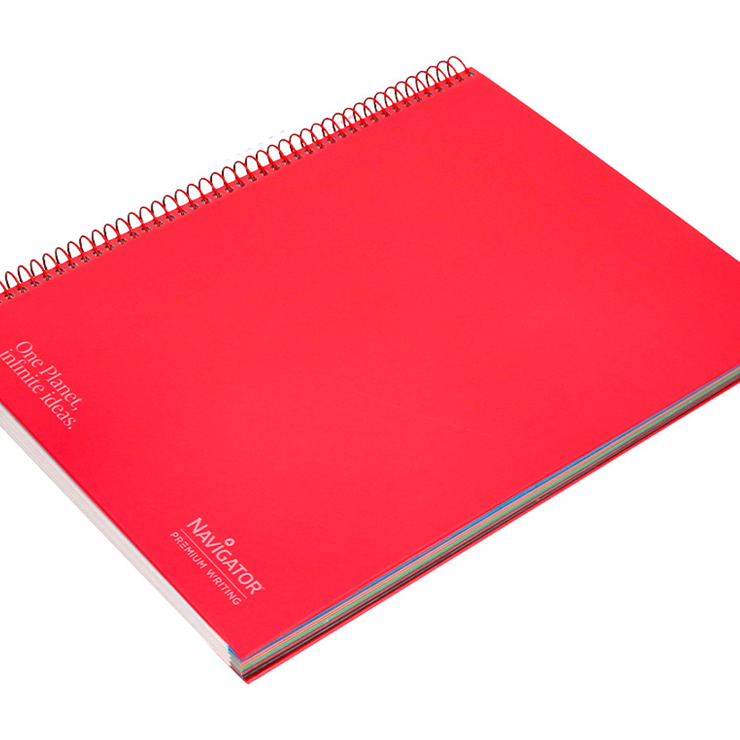 Caderno espiral navigator a4 micro capa forrada 120 f 80 gr quadricula 5mm 5 bandas 4 furos cor vermelho 4