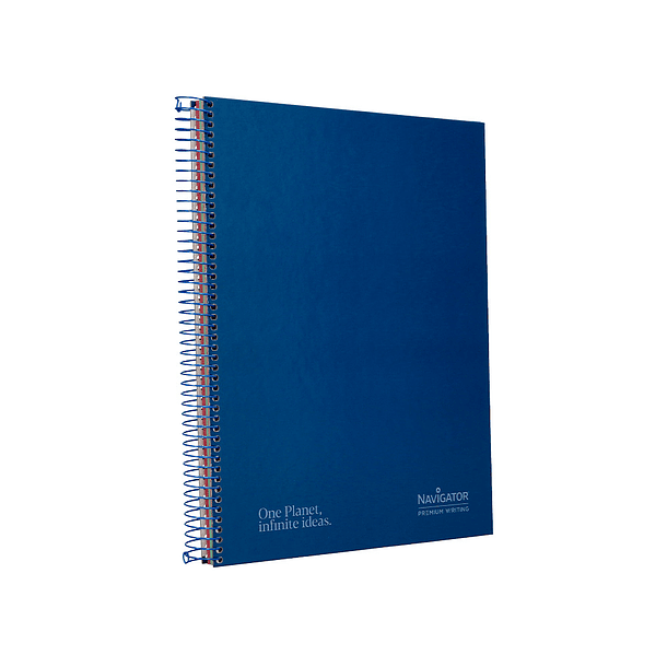 Caderno espiral navigator a4 micro capa forrada 120 f 80 gr pautado 5 bandas 4 furos cor azul marinho 3