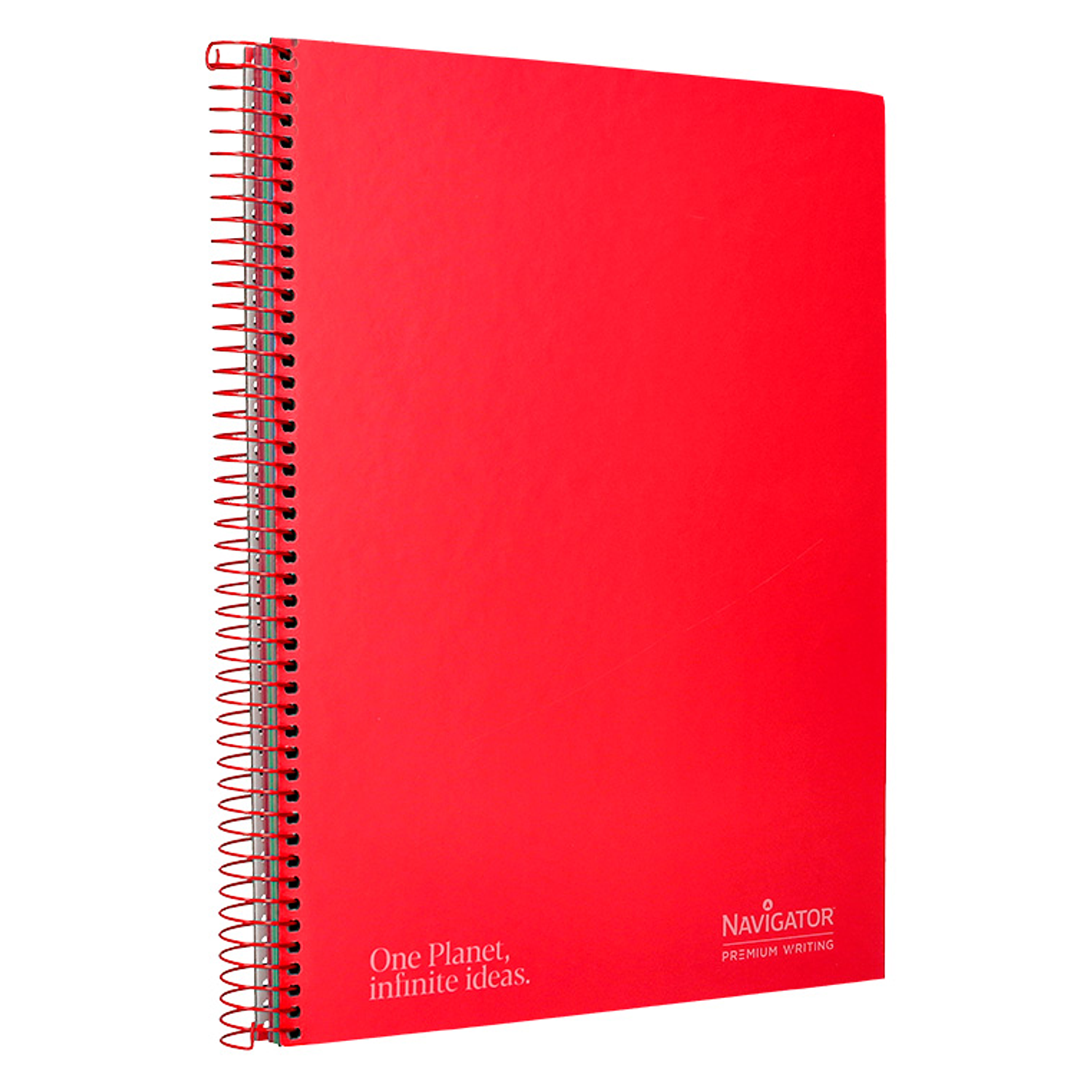 Caderno espiral navigator a4 micro capa forrada 120 f 80 gr pautado 5 bandas 4 furos cor vermelho 6