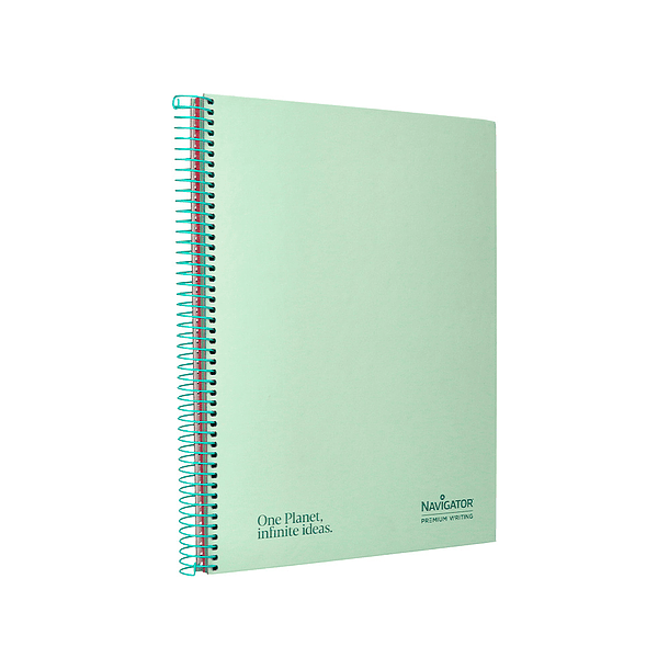 Caderno espiral navigator a4 micro capa forrada 120 f 80 gr pautado 5 bandas 4 furos cor menta 3