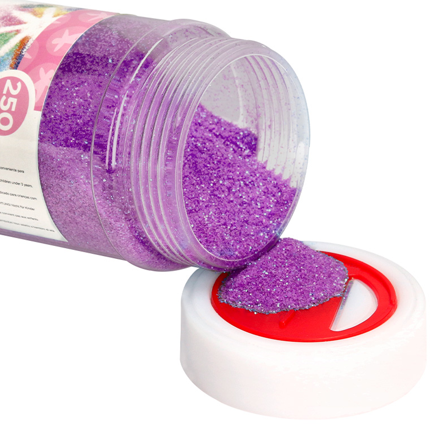 Purpurina liderpapel fantasia cor violeta pastel metalizado frasco de 250 gr 7