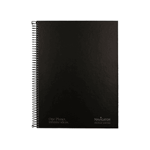 Caderno espiral navigator a4 micro capa forrada 120 f 80 gr pautado 5 bandas 4 furos cor preto