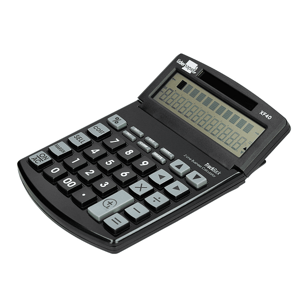 Calculadora liderpapel de secretaria xf40 12 digitos duas linhas solar e pilhas cor preto 175x120x30 mm 40% plastico rec 5