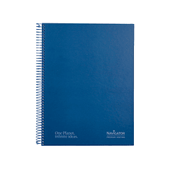 Caderno espiral navigator a4 micro capa forrada 120 f 80 gr pautado 5 bandas 4 furos cor azul marinho