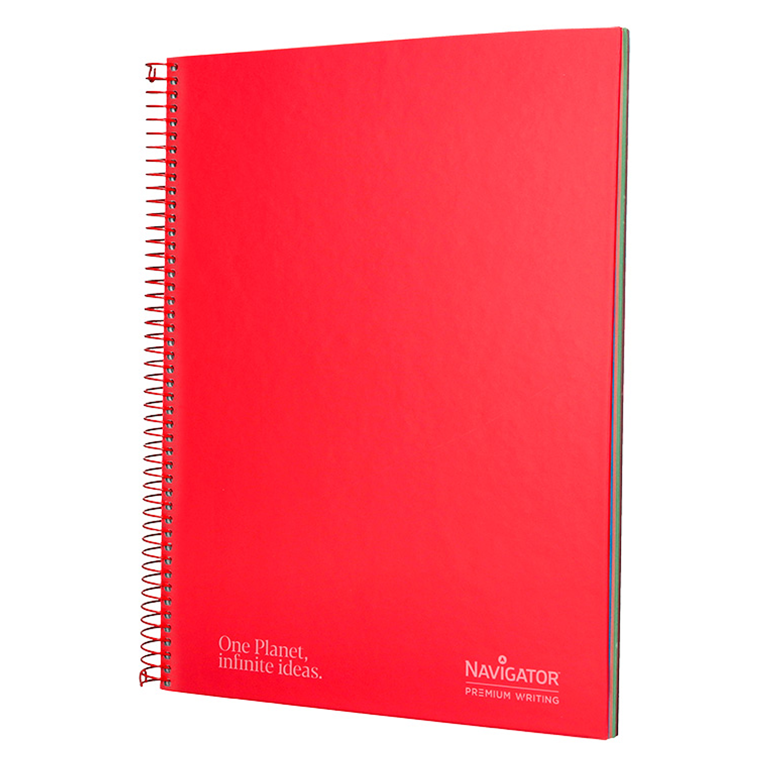 Caderno espiral navigator a4 micro capa forrada 120 f 80 gr pautado 5 bandas 4 furos cor vermelho 3