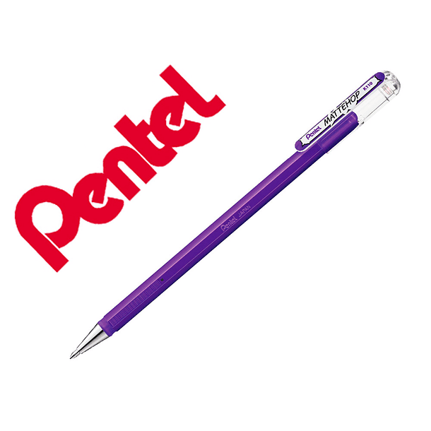 Roller gel pentel k110 mattehop cor violeta ponta de 1 mm 1