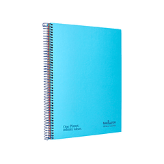 Caderno espiral navigator a4 micro capa forrada 120 f 80 gr quadricula 5mm 5 bandas 4 furos cor celeste