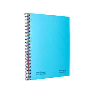 Caderno espiral navigator a4 micro capa forrada 120 f 80 gr quadricula 5mm 5 bandas 4 furos cor celeste