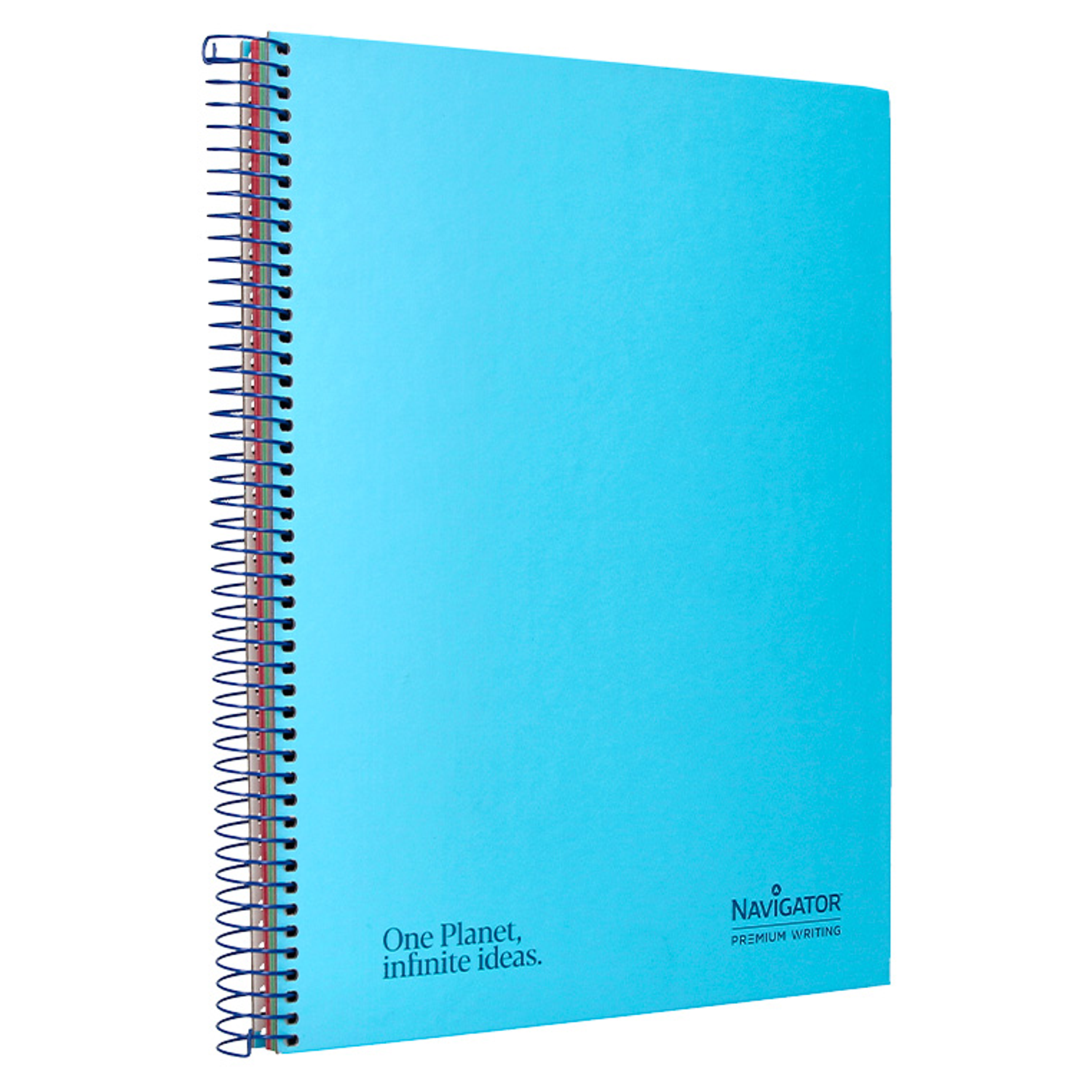 Caderno espiral navigator a4 micro capa forrada 120 f 80 gr quadricula 5mm 5 bandas 4 furos cor celeste 2