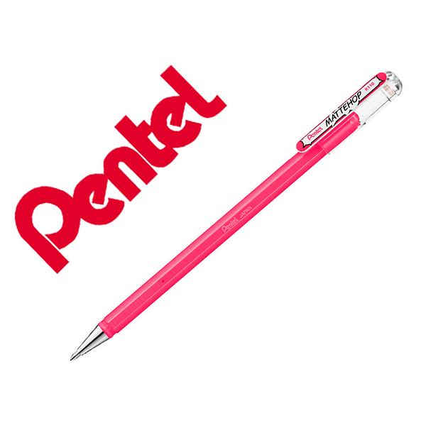 Roller gel pentel k110 mattehop cor rosa ponta de 1 mm 1