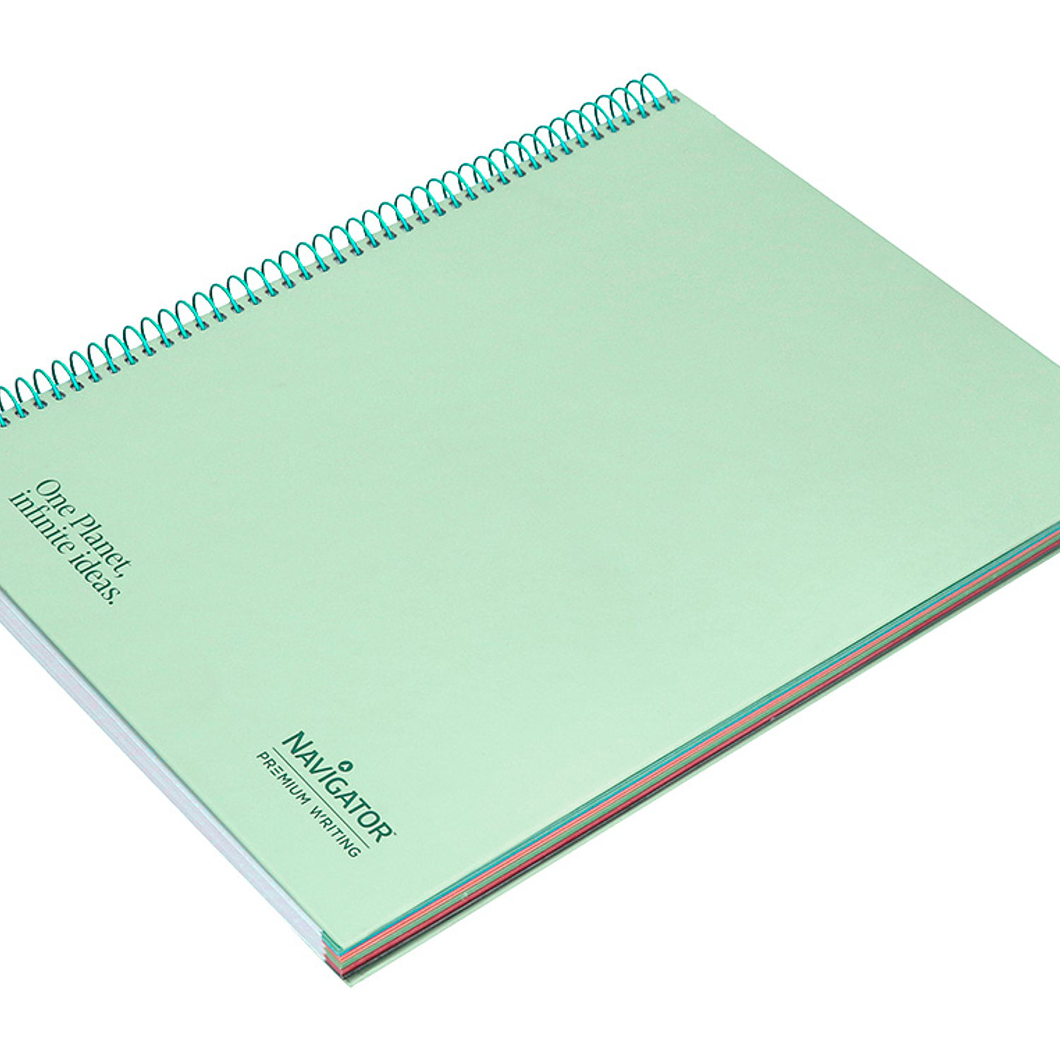 Caderno espiral navigator a4 micro capa forrada 120 f 80 gr pautado 5 bandas 4 furos cor menta 6