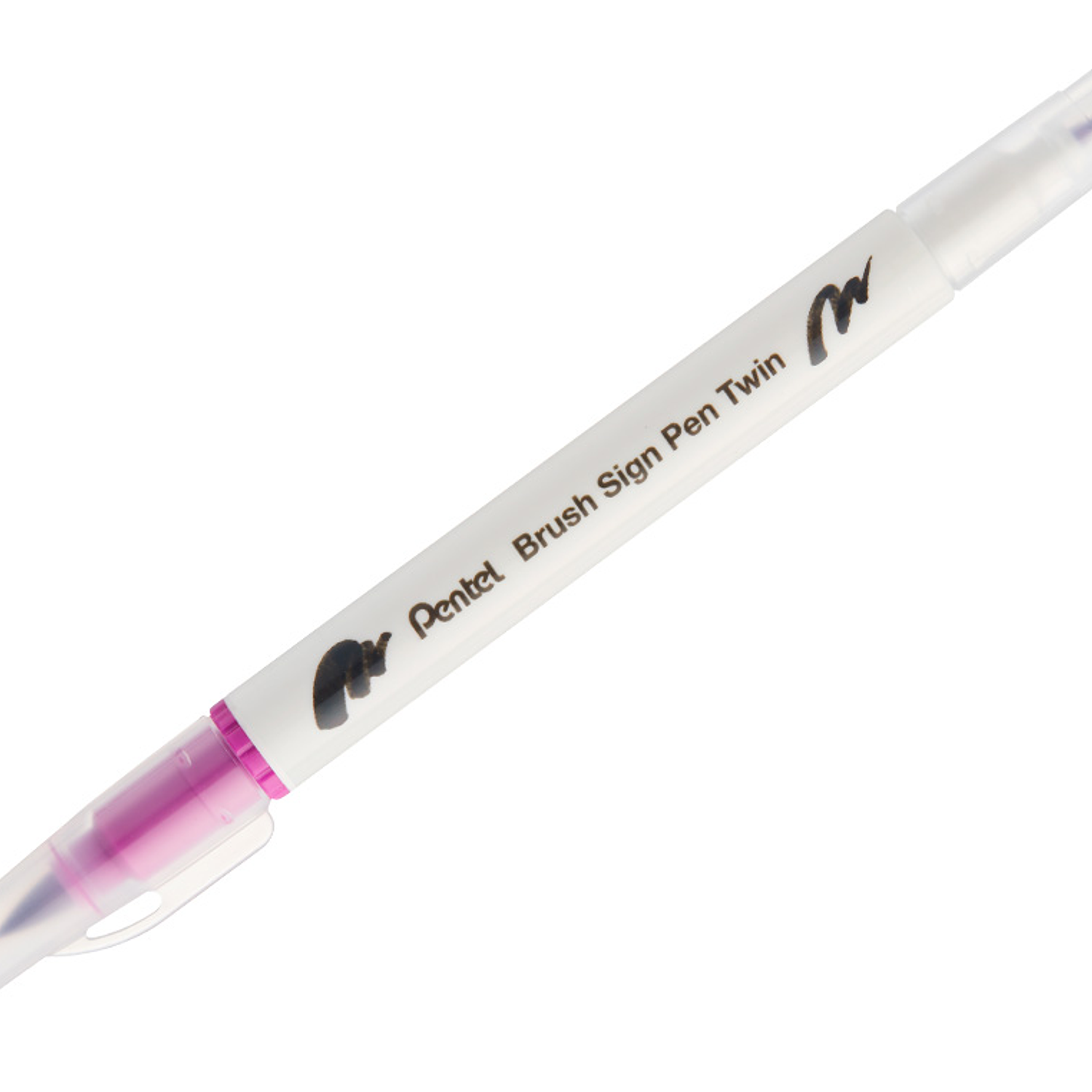 Pincel pentel brush sign pen com ponta dupla cor magenta 2