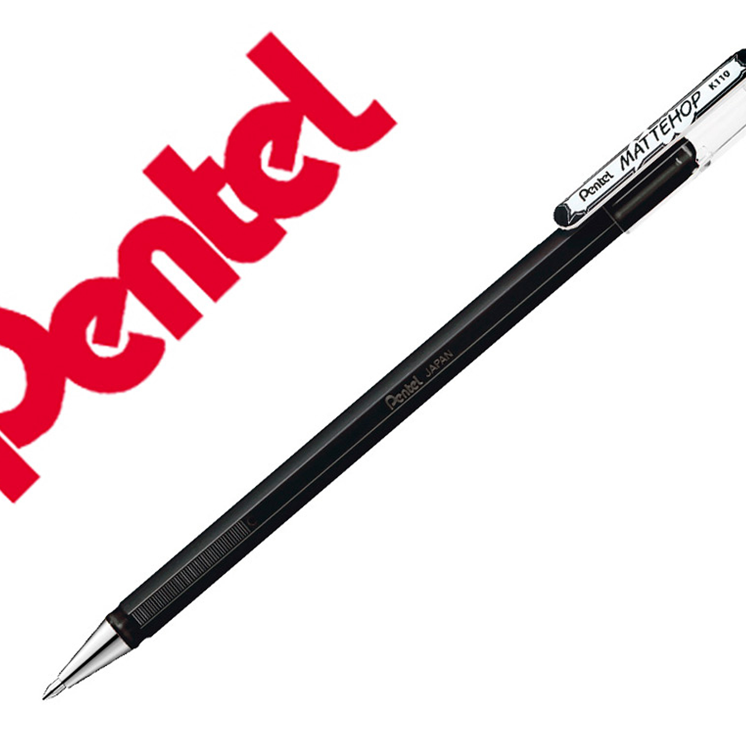 Roller gel pentel k110 mattehop cor preto ponta de 1 mm 3