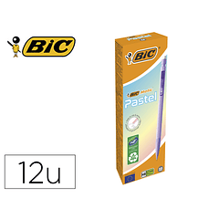 Lapiseira bic matic pastel 0,7 mm caixa de 12 unidades cores sortidas