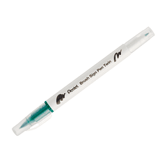 Pincel pentel brush sign pen com ponta dupla cor verde