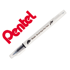 Pincel pentel brush sign pen com ponta dupla cor preto