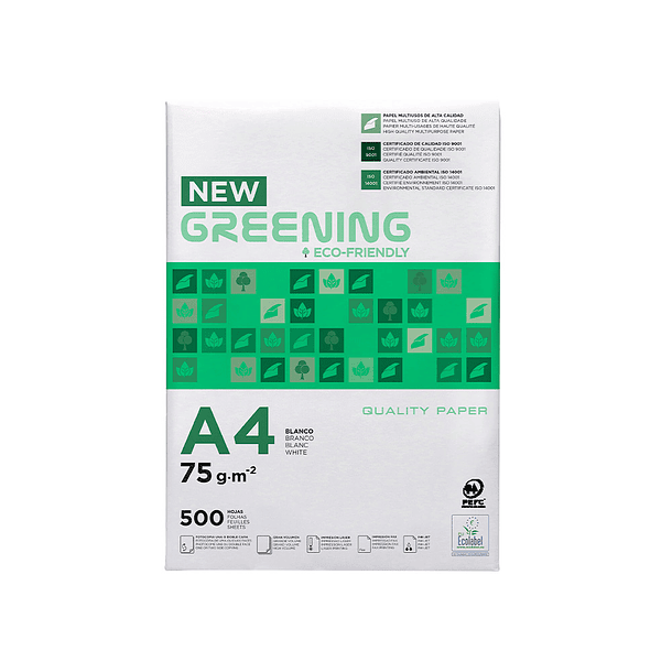 Papel fotocopia greening din a4 pack 500 folhas 75 gr 1