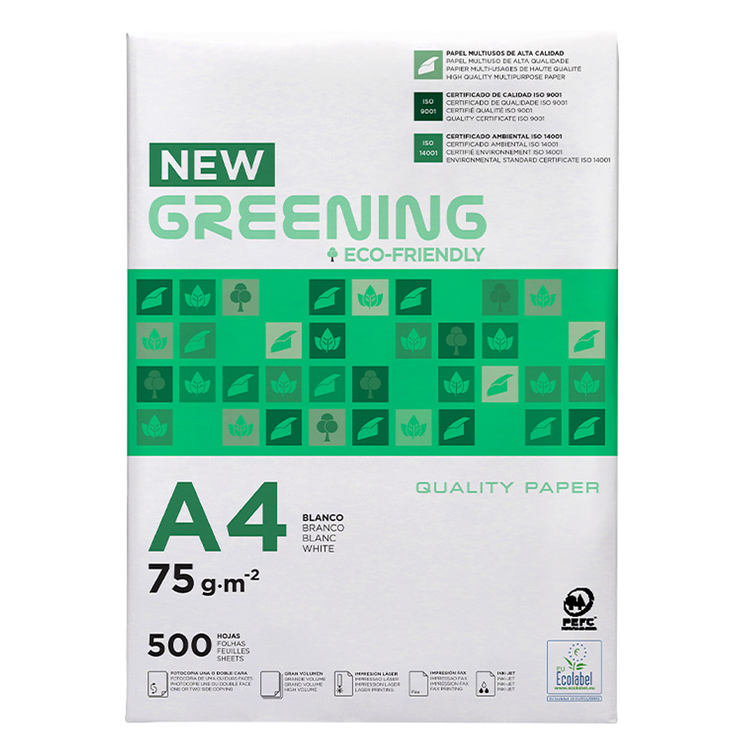 Papel fotocopia greening din a4 pack 500 folhas 75 gr 1