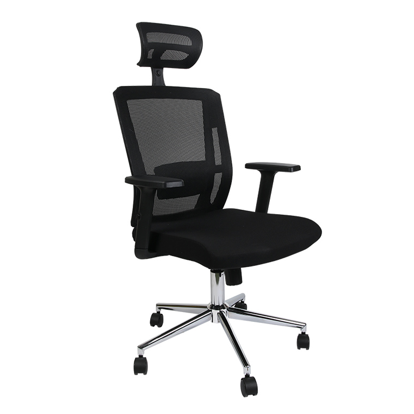 Cadeira giratoria q-connect ergonomica encosto alto e apoio de cabeca ajustavel em altura 1180+100x630x625 mm cor preto 1