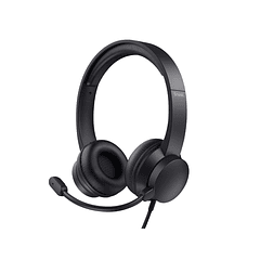 Auricular trust hs-200 com microfone ajustavel usb 2,0 comprimento do cabo 1,80 mt cor preto