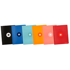 Caderno cosido liderpapel antartik a5+ plus 48 f 90 gr pautado com margem 6 cores sortidas