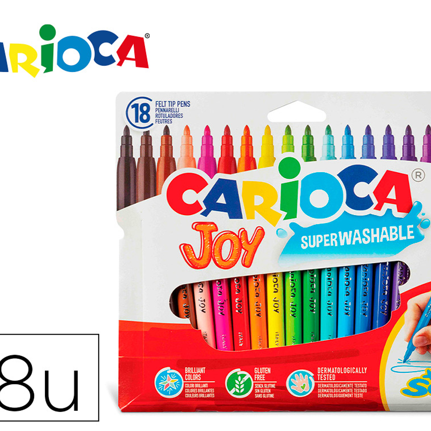 Marcador carioca joy caixa de 18 unidades cores sortidas 1