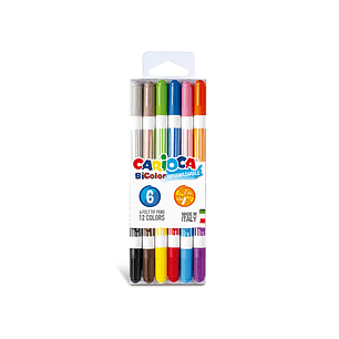 Marcador carioca bi-color blister 6 unidades cores sortidas