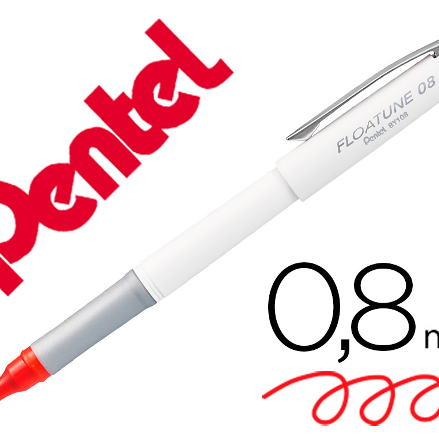 Roller ball pentel floatune ponta de 0,8 mm cor vermelho 1