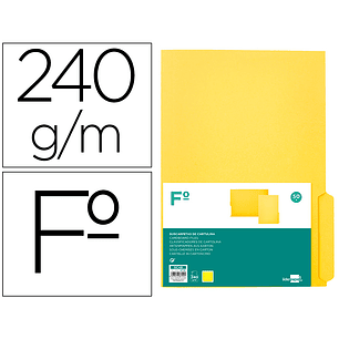 Classificador cartolina liderpapel folio pestana superior 240g/m2 amarelo