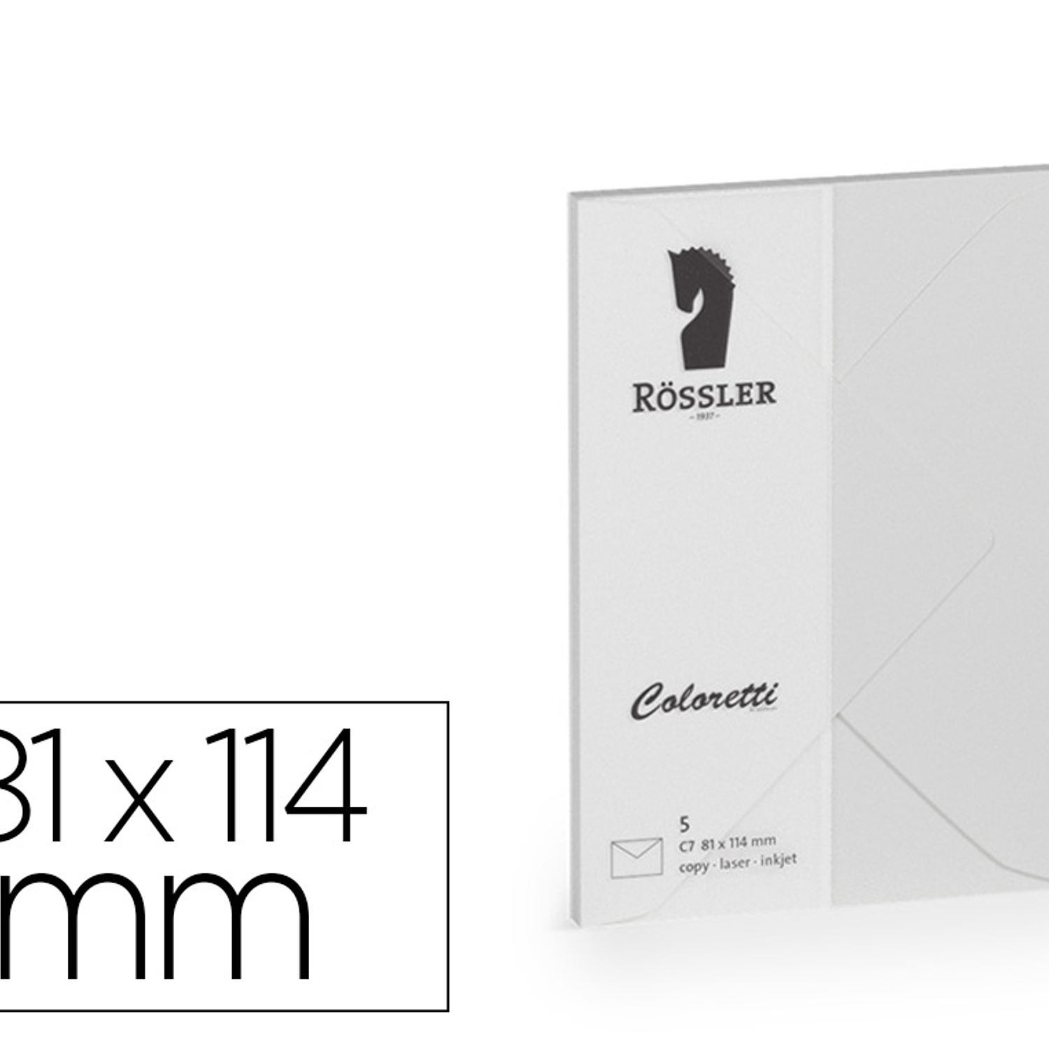 Envelope rossler coloretti c7 cor cinza claro 81x114 mm pack de 5 unidades