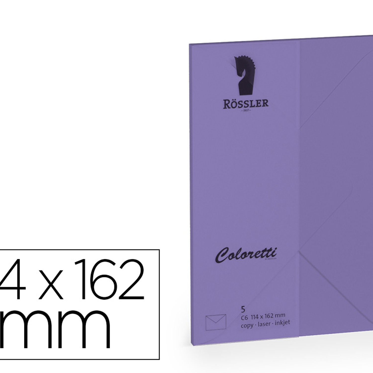 Envelope rossler coloretti c6 cor lilas 114x162 mm pack de 5 unidades