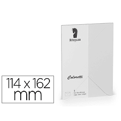 Envelope rossler coloretti c6 cor cinza claro 114x162 mm pack de 5 unidades