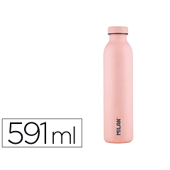 Garrafa milan aco inoxidavel termo cor rosa 591 ml