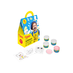 Plasticina jovi super kit 3 pastilhas 50 gr + 6 moldes + 1 rolo