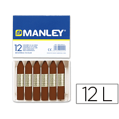 Lapis de cera manley 12 unidades pardo