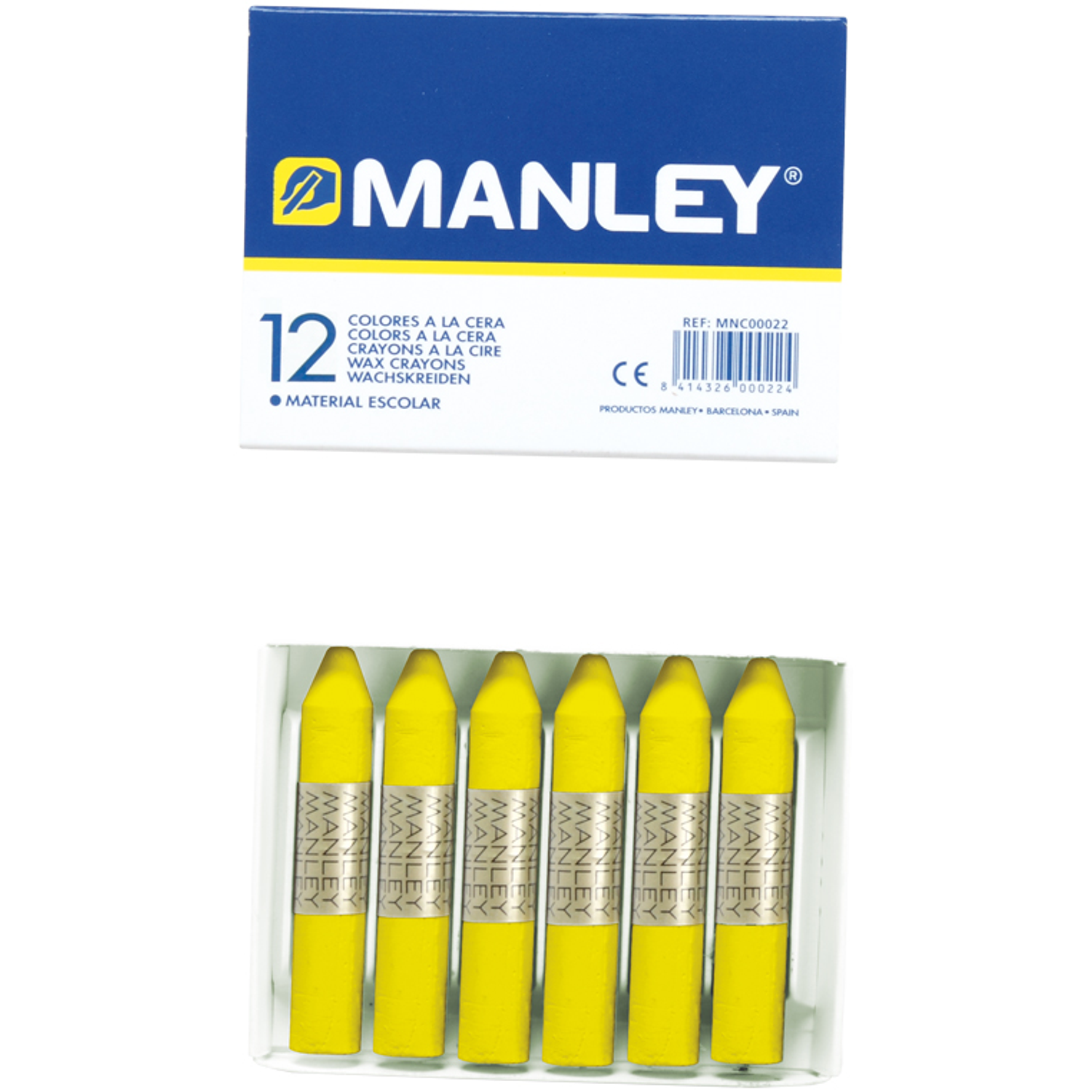 Lapis de cera manley 12 unidades amarelo limao 2