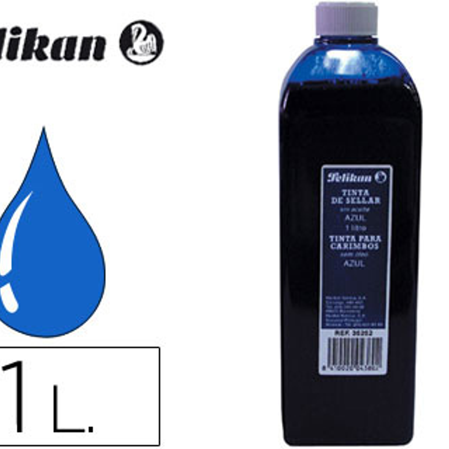 Tinta para carimbos pelikan frasco 1 lt azul 1