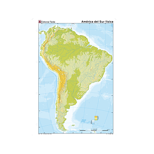 Mapa mudo color america sur -fisico