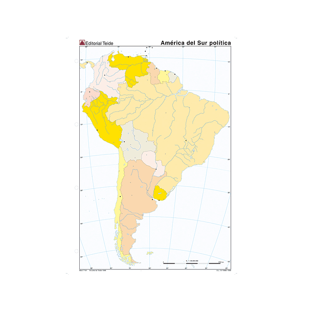 Mapa mudo color america sur -politico 2