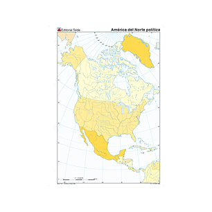 Mapa mudo color america norte -politico