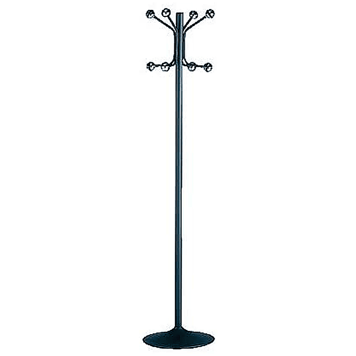 Cabide com pe sie metalico preto com 8 suportes 177 x 38 cm 1