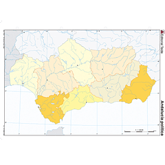 Mapa mudo color andalucia -politico