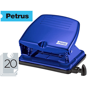 Furador petrus 65 capacidade 20 folhas azul