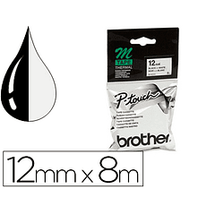 Fita brother m-k231 preto-branco 12 mm x 8 mt consumiveis para maquina de gravar pt-65/75/85/110