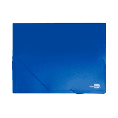 Pasta de elasticos liderpapel com lombada rigida din a4 2 bolsas azul