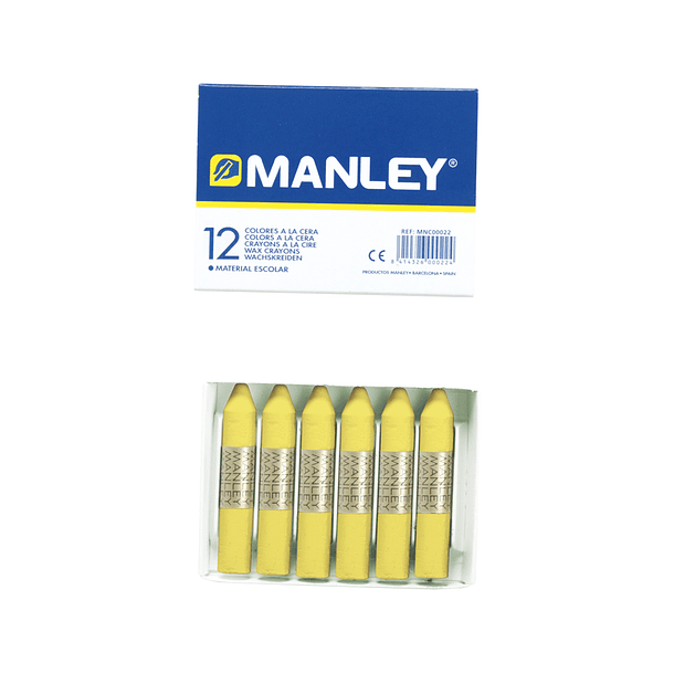 Lapis de cera manley 12 unidades amarelo claro 2