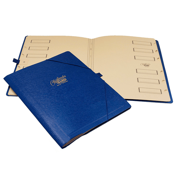 Pasta classificadora saro cartao compacto folio com 12 departamentos azul 2